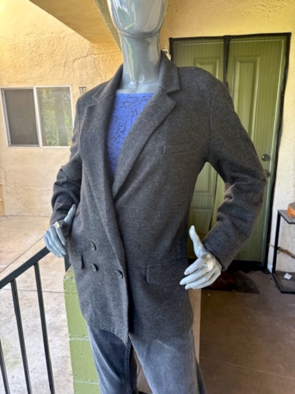 J CREW The Benny Deconstructed Wool Flannel Double Breasted Jacket EUC/sz 12